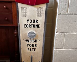 Penny scale with fortunes