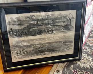 Civil war print, framed