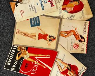 Over 15 Vargas calendars. Some have coverlets, some are just calendars