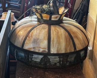 Large slag ceiling light