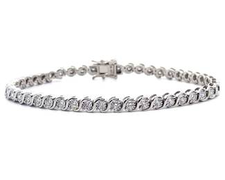 NEW! Classic 2 Carat Diamond S-Bar Link Tennis Bracelet