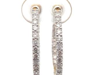 NEW! 1 Carat Diamond Inside-Out Hoop Earrings