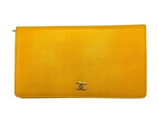 Chanel Yellow Caviar Long Wallet