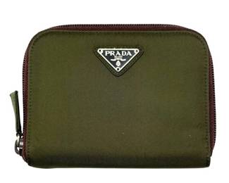 Prada Olive Green Tessuto Nylon Zip Wallet