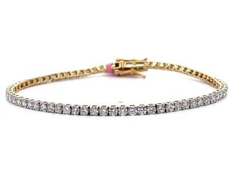 Classic 3 Carat Diamond Tennis Bracelet in 14k Yellow Gold