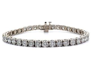 NEW! 11.77 Carat Natural Diamond Tennis Bracelet in 14k White Gold