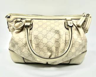 Gucci GG Guccissima Leather Sukey Tote in Ivory
