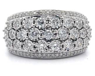 NEW! 1 Carat Diamond Pavé Multi-Row Tapered Ring