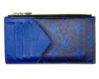 Louis Vuitton Taigarama Monogram Coin Card Holder in Blue