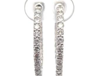 NEW! 1 Carat Diamond Inside-Out Hoop Earrings