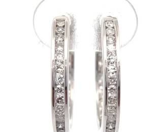 NEW! 0.50 Carat Diamond Inside-Out Channel Hoop Earrings