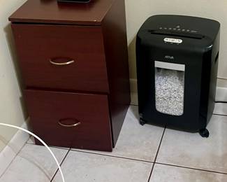 File cabinet & paper shredder