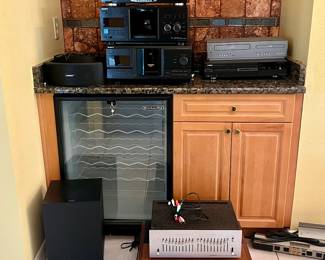 Stereo equipment, speakers, VHS & DVD players