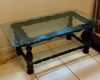 Wood and glass coffee table