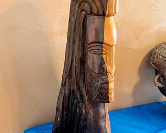 Belize hand crafted tree stump folk art. Heavy