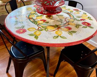 Creme de la Creme Stone and Metal Mosiac Table