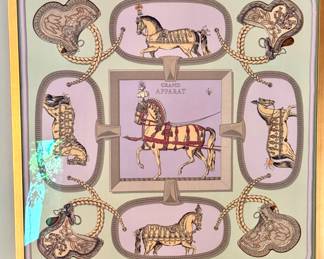 Framed Art 1960's Hermes Scarf