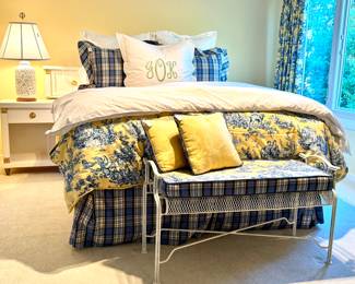 Super Cool Queen Bed - comes with like new mattress and boxsprings