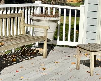 Teak Bench, Teak Chair and side table