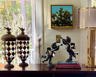 Bronze Cherubs, MCM Lamp, Joan Layne Original Tree's