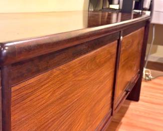 Mid-century modern contemporary center console with beautiful wood.