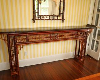 RARE EXTRA LONG CHINESE Bamboo Vintage Altar Table