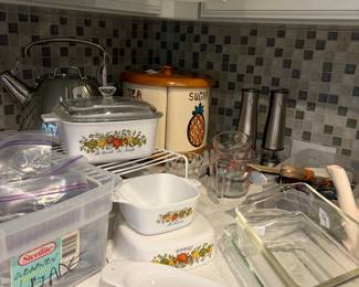 Kitchen filled with baking, cooking and storage