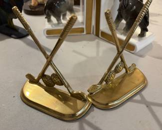 Solid brass Golf bookends