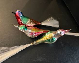 Mercury, glass, hummingbird ornaments