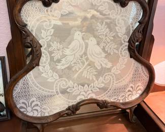 Vintage wedding lovebirds lace screen