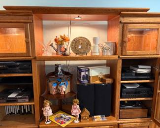 Large solid oak entertainment center. Comes in several parts for easy moving. So much storage!!