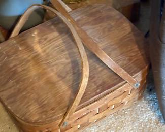 Vintage lined two handle picnic basket