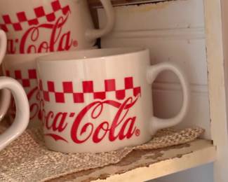 Coca-cola soup mugs, salt & pepper set, pitcher, glass