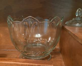 Large footed clear bowl