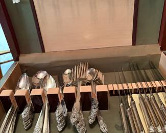 Silver plate flatware with storage box