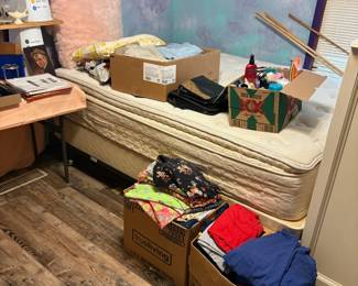 bed, clothing
