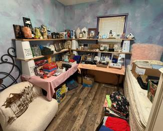 Bed, chair, decor