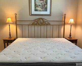 King Mattress/BS, King Metal Bed Frame, Nightstands pr, Accent Lamps pr, Art