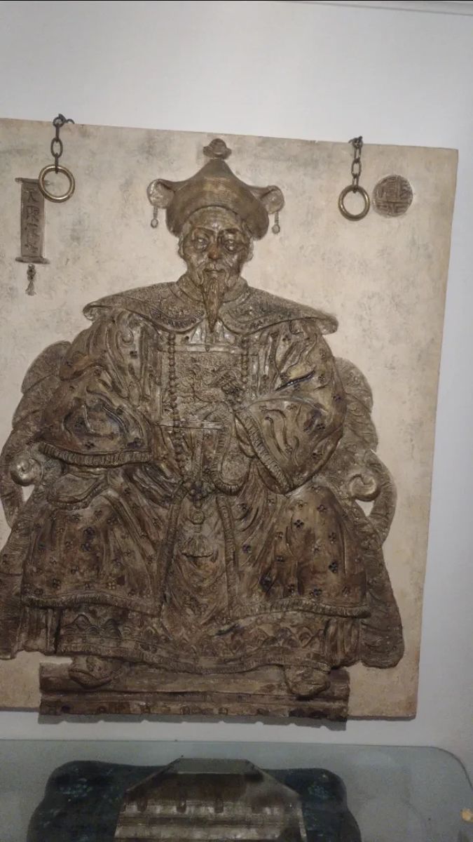Mid20th Century Chinese Export Relief of a Seated Scholar, crafted in the style of James Mont