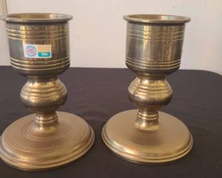 2 Brass Candle Holder Heavy