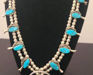 Navajo squash blossom necklace