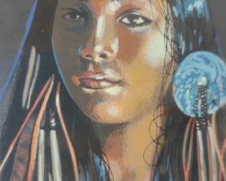 framed print titled Night Eyes I by Crow Indian artist Penni Anne Cross