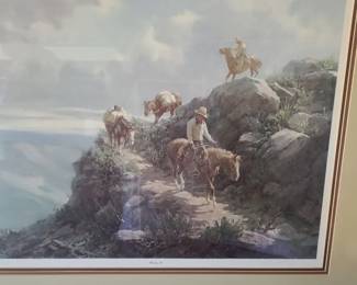 Framed print of Charles M. Russells artwork titled A Dangerous Cripple