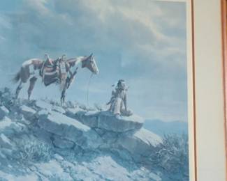 framed print titled Buffalo Scout by Olaf Wieghorst