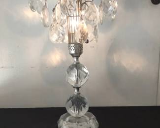vintage crystal waterfall table lamp