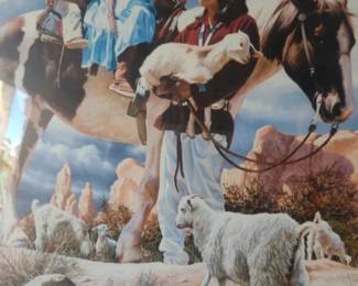 painting titled Navajo Family by the artist Alfredo Rodriguez
