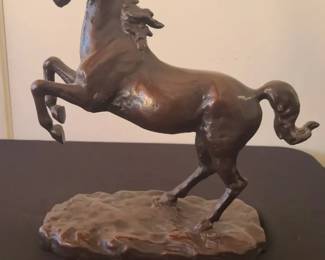 Bronze Left Rearing Stallion Sculpture