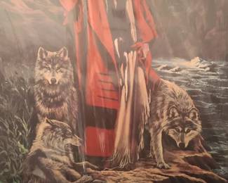 Red Ridinghood Her Wolves by Native American Crow artist Penni Anne Cross