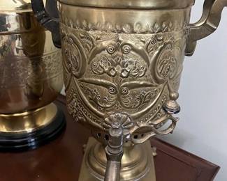 Detail of the samovar showing the elaborate workmanship