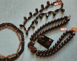 .925 and jet and onyx necklaces.